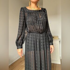 Vintage 80’a Sheer Chiffon Midi Dress